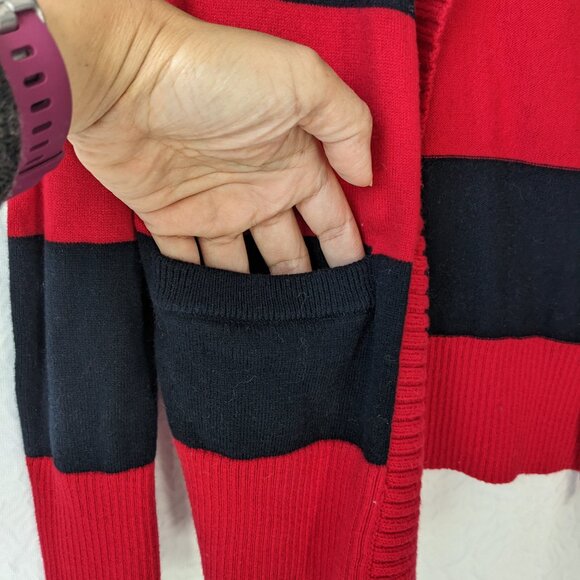 Vintage Y2K ABERCROMBIE & FITCH Cardigan Cashmere Wool Preppy Black Red Size XS - Picture 6 of 9